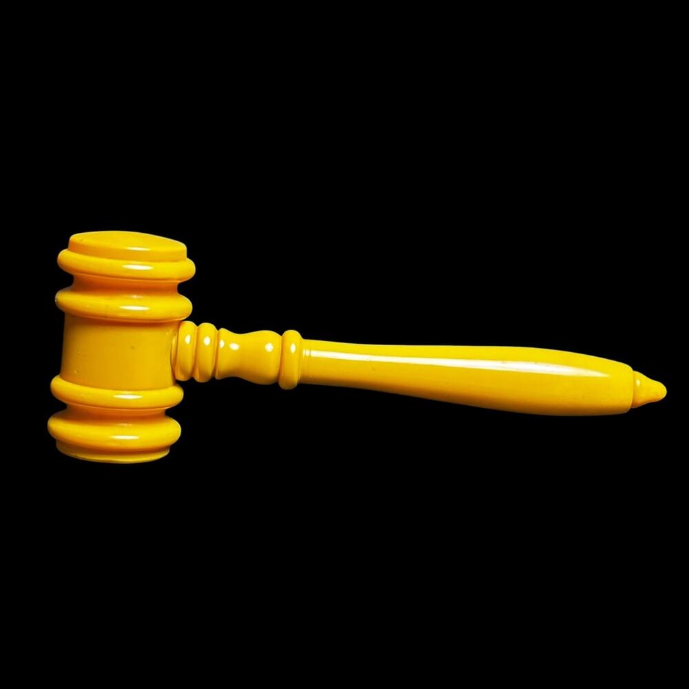Vintage 1930s Art Deco Butterscotch Yellow Bakelite Judge Auctioneer Gavel